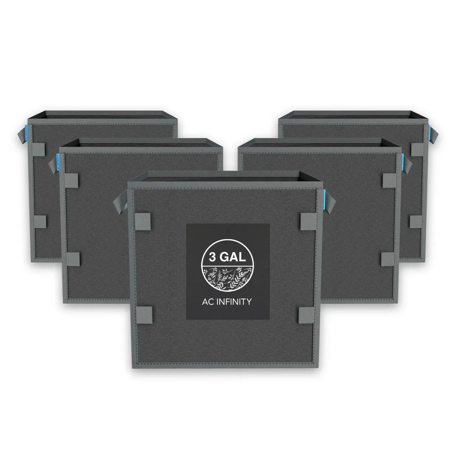 AC Infinity Hochbelastbare quadratische Stofftöpfe 5er-Pack 11L (5 Stück)