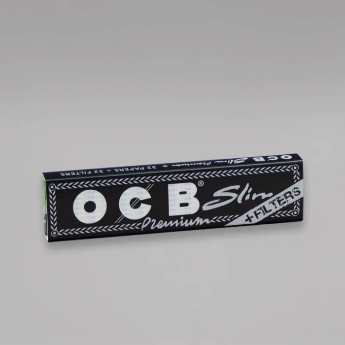 OCB Slim Premium Longpaper mit Filtertips, Heftchen mit 32 Blättchen & Tips