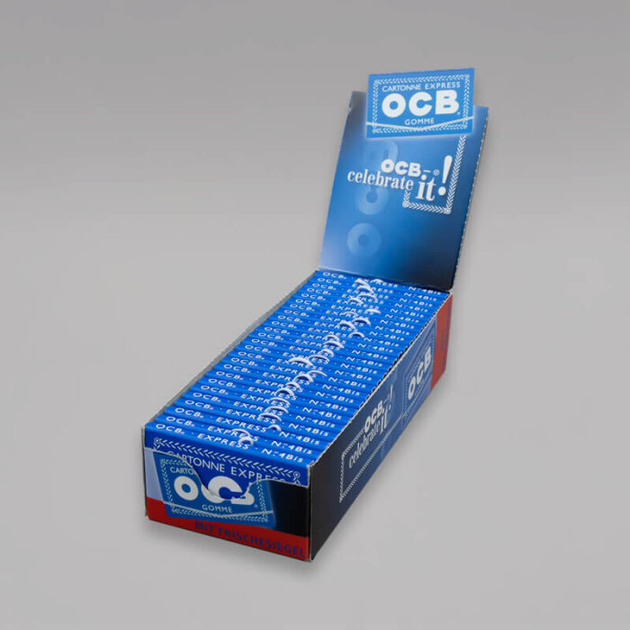OCB No 4, Cartonne Express Gomme, Blau, Box à 25 Heftchen