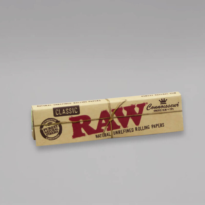 RAW Connoisseur, King Size Slim Paper inkl. Tips, Heftchen mit 32 Blättchen