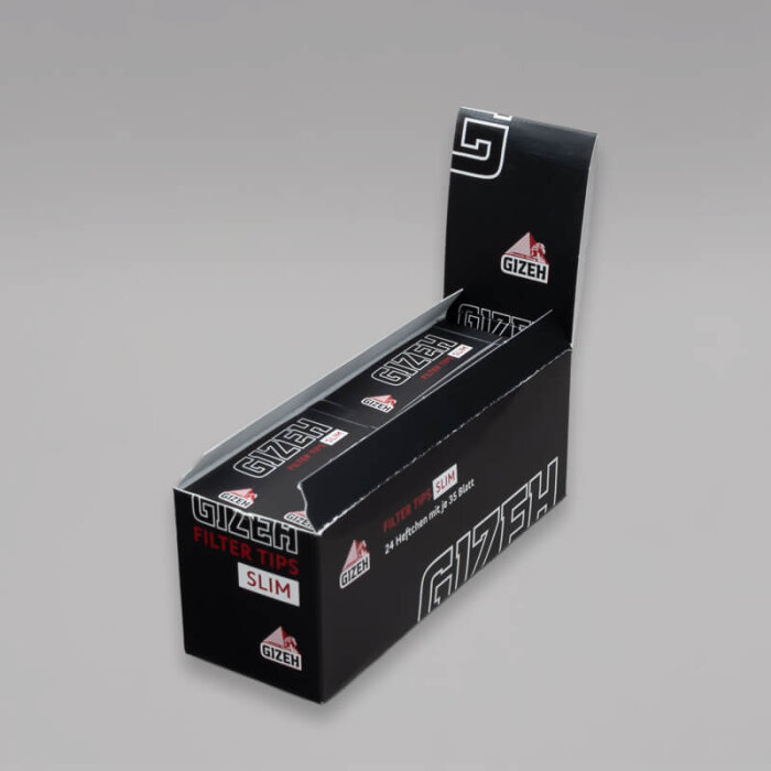 Gizeh Filter Tips Slim, perforiert Box à 24 Heftchen