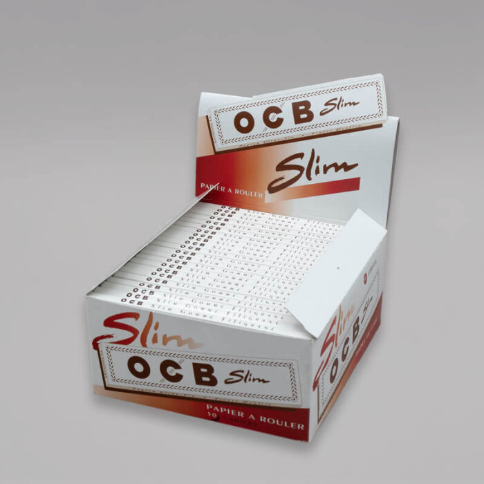 OCB King Size Slim White Longpaper, Box à 50 Heftchen