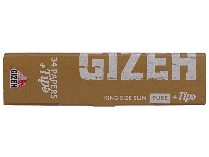 GIZEH Pure King Size Slim Longpaper inkl. Tips, Box à 25 Heftchen