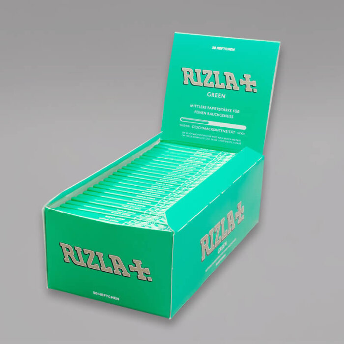 Rizla Grün Zigarettenpapier, Box à 50 Heftchen