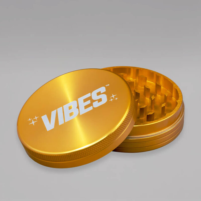 VIBES x Aerospaced Grinder, Raumfahrt-Aluminium, 63 mm, 2-teilig, Gold