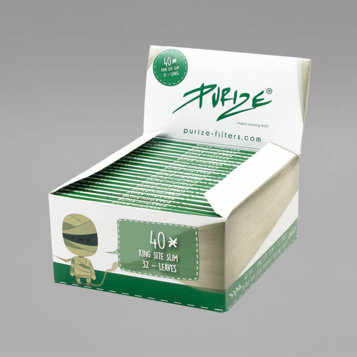PURIZE King Size Slim Longpaper, Box à 40 Heftchen