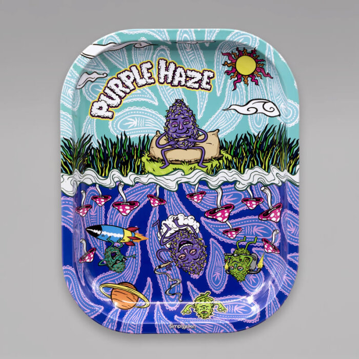 Best Buds Rolling Tray Purple Haze, Metall, 18 x 14 cm