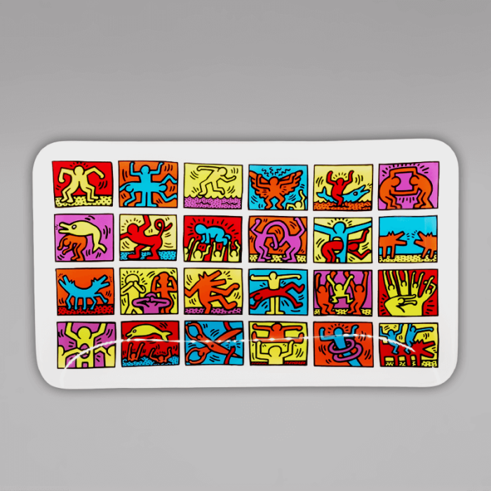K. Haring Rolling Tray, Glas, Multi-Color, 30 x 17 cm