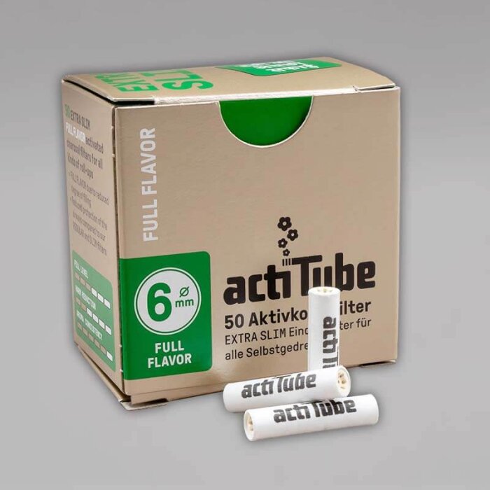 actiTube Extra Slim Filter, 6 mm, 50 Stück