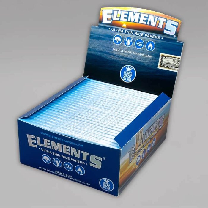 Elements King Size Slim Ultra Thin Papier, Box à 50 Heftchen