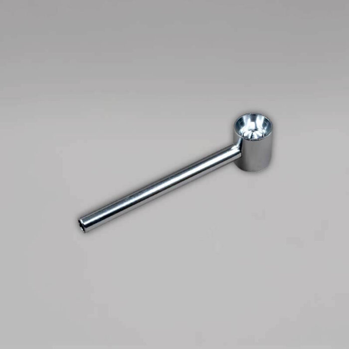 Sieblose Alu-Pfeife, 10,5 cm, Silber, schraubbar
