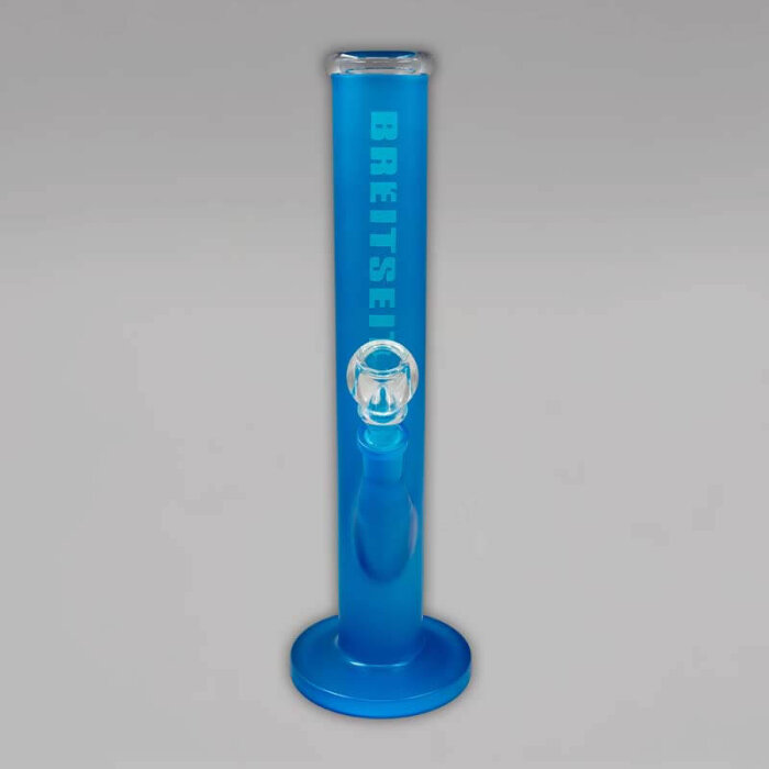 Breitseite Zylinderbong aus Glas, 35,5 cm, 18,8er, hellblau