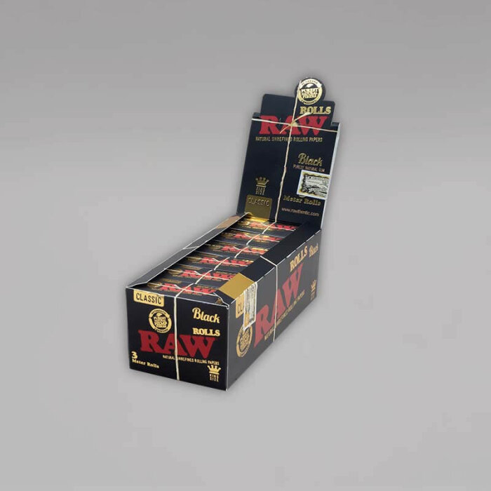 RAW Classic Black King Size Rolls, Box mit 12 Rollen