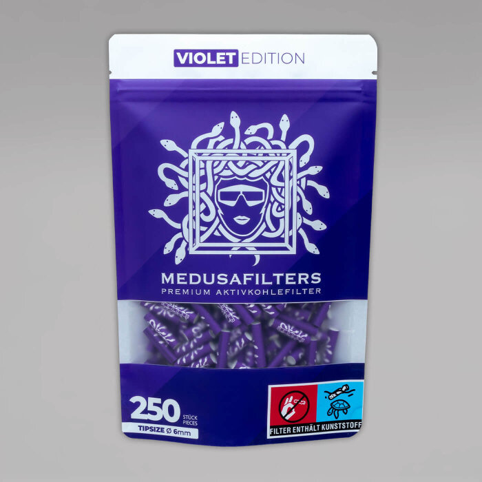 250 MEDUSA Aktiv-Cellulose-Filter Violet, 6 mm