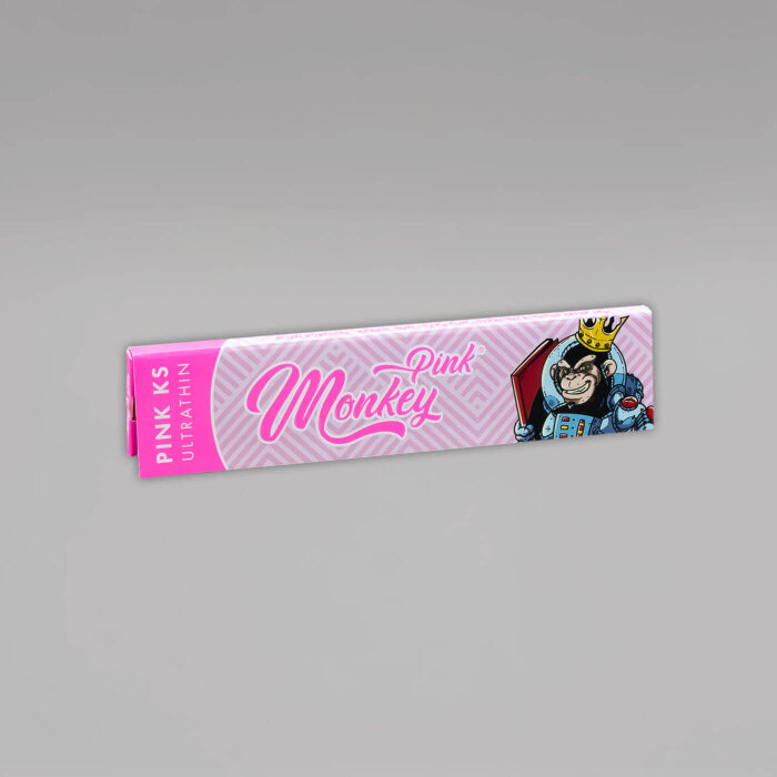 Monkey King Pink, King Size Slim, Pinke Blättchen, Heftchen mit 32 Blättchen