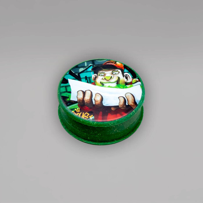 Hanfplastik Grinder, 60 mm, 3-teilig, grün