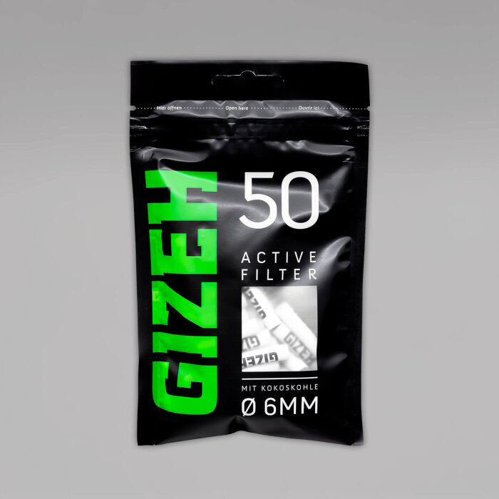 GIZEH Black Active Filter Slim, 6 mm, 50 Stück