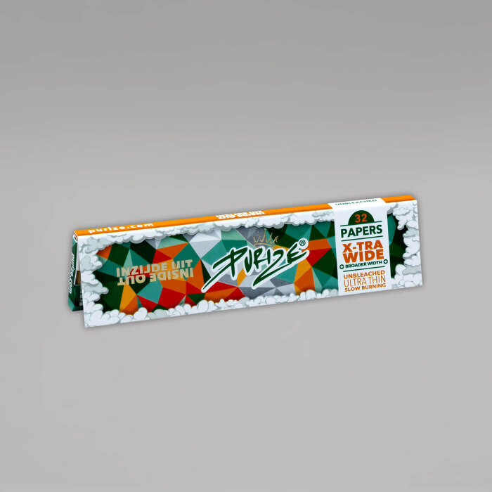 PURIZE Inside Out King Size Slim Unbleached Papers, Heftchen mit 32 Blättchen
