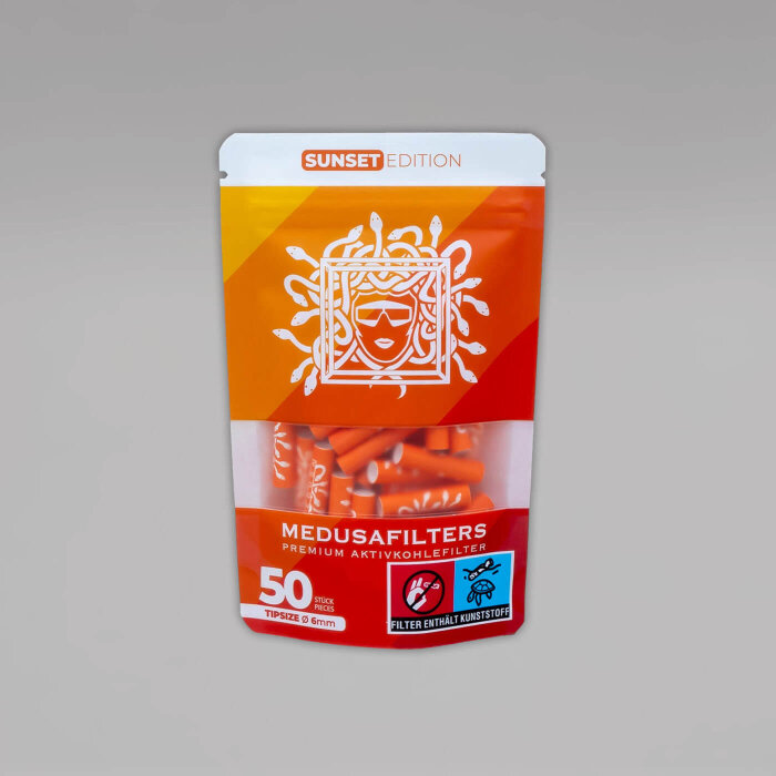 50 MEDUSA Aktiv-Cellulose-Filter Sunset Edition, 6 mm
