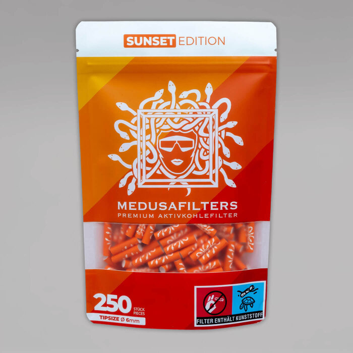 250 MEDUSA Aktiv-Cellulose-Filter Sunset Edition, 6 mm
