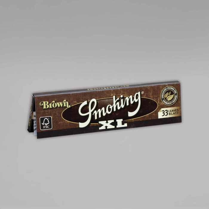 Smoking Brown XL Unbleached King Size Slim, Heftchen mit 33 Blättchen