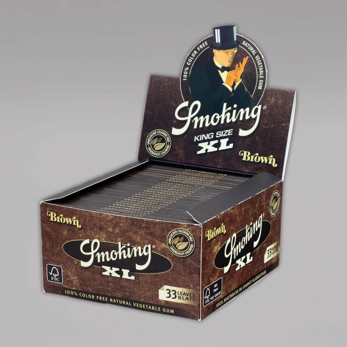 Smoking Brown XL Unbleached King Size Slim, Box à 50 Heftchen