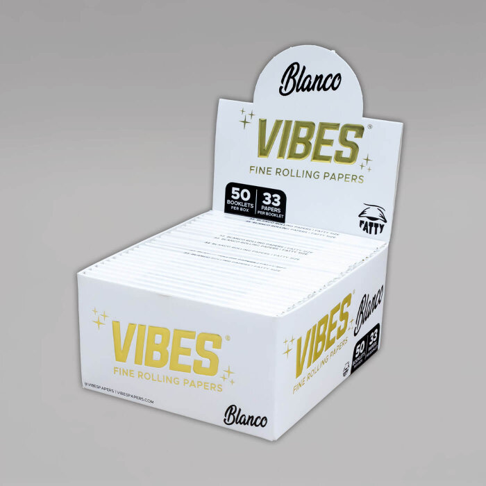 VIBES Ultra Wide Rolling Papers Fatty Blanco, Box mit 50 Heftchen