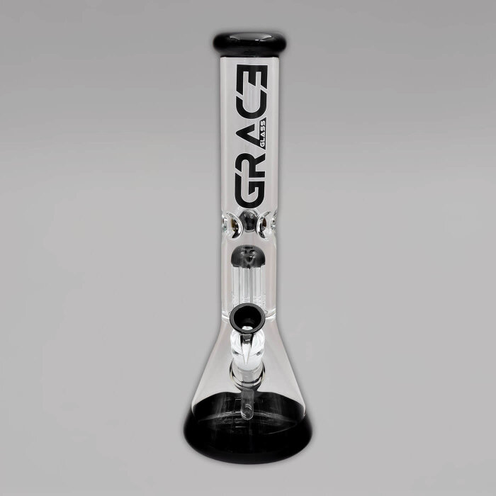 Grace Glass Limited Edition Black Beaker, Perkolator Bong, 37 cm, 18,8er/14,5er Inside Cut