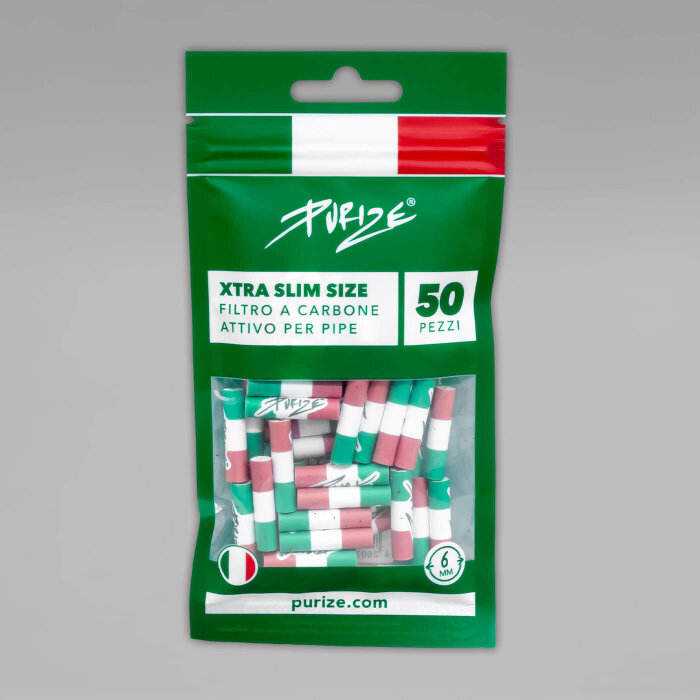 50 PURIZE XTRA Slim Size Italy Aktivkohlefilter, 6 mm