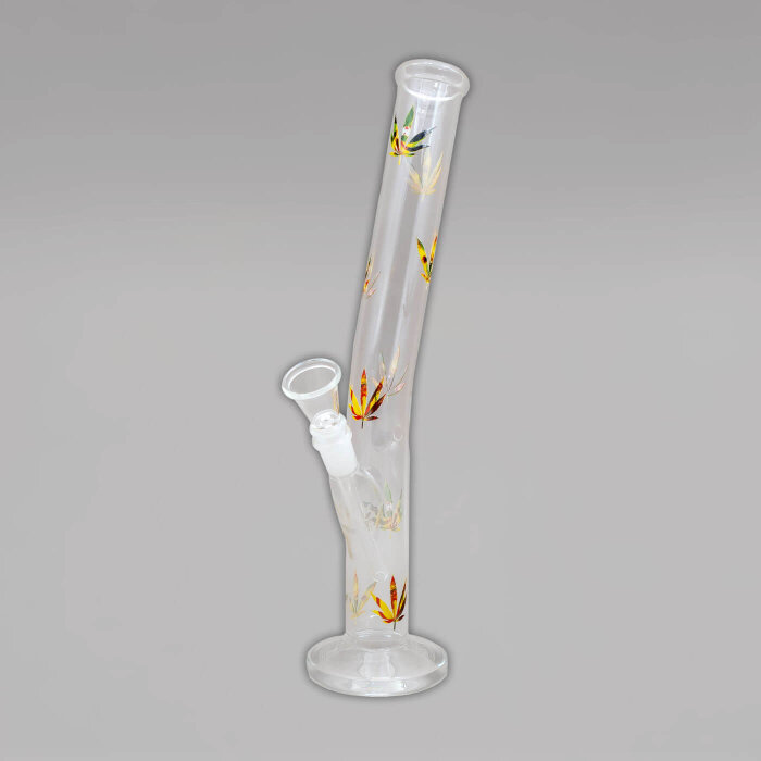 Glasbong Hanfblatt, bunt, 33 cm, 14,5er