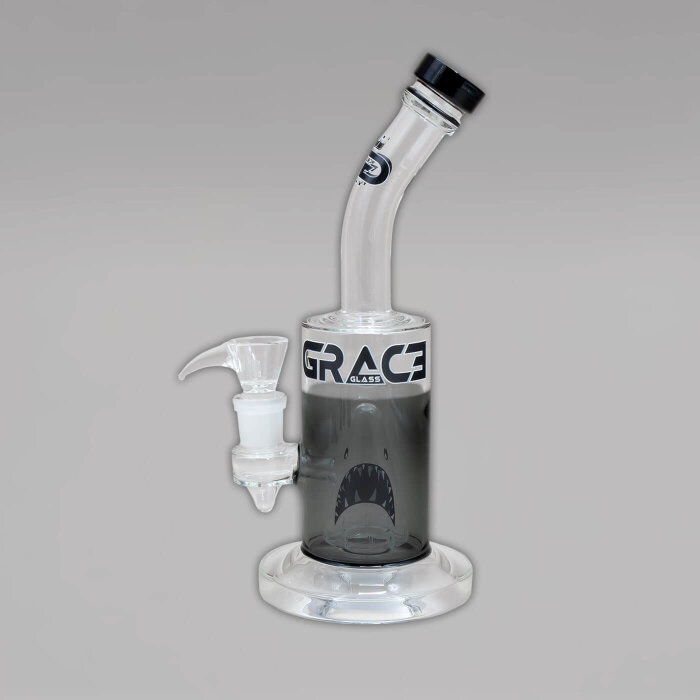 Grace Glass Shark Attack Bong Smokey Grey, 27,5 cm, 18,8er