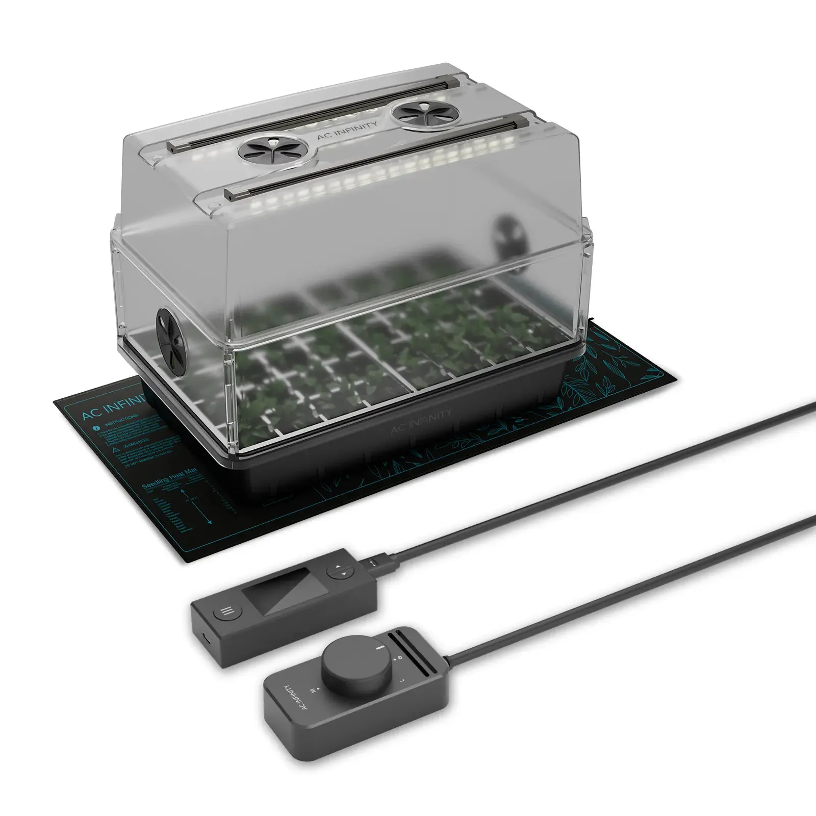 AC Infinity Stecklings-Gewächshaus Set mit LED Heizung und Controller