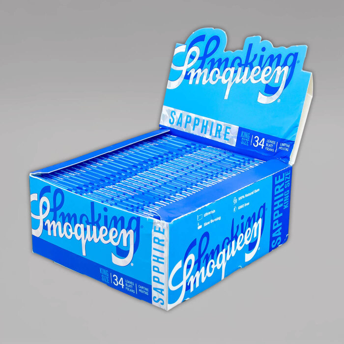 Smoking Smoqueen Sapphire King Size Slim Longpapers, Box à 50 Heftchen
