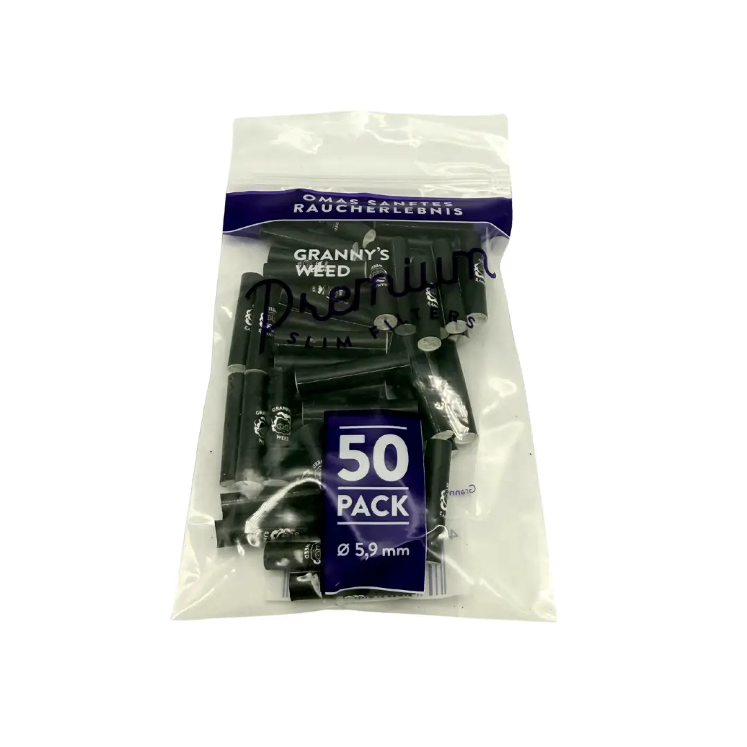 Granny´s Weed Aktivkohlefilter Premium schwarz 6mm, 50 Stück