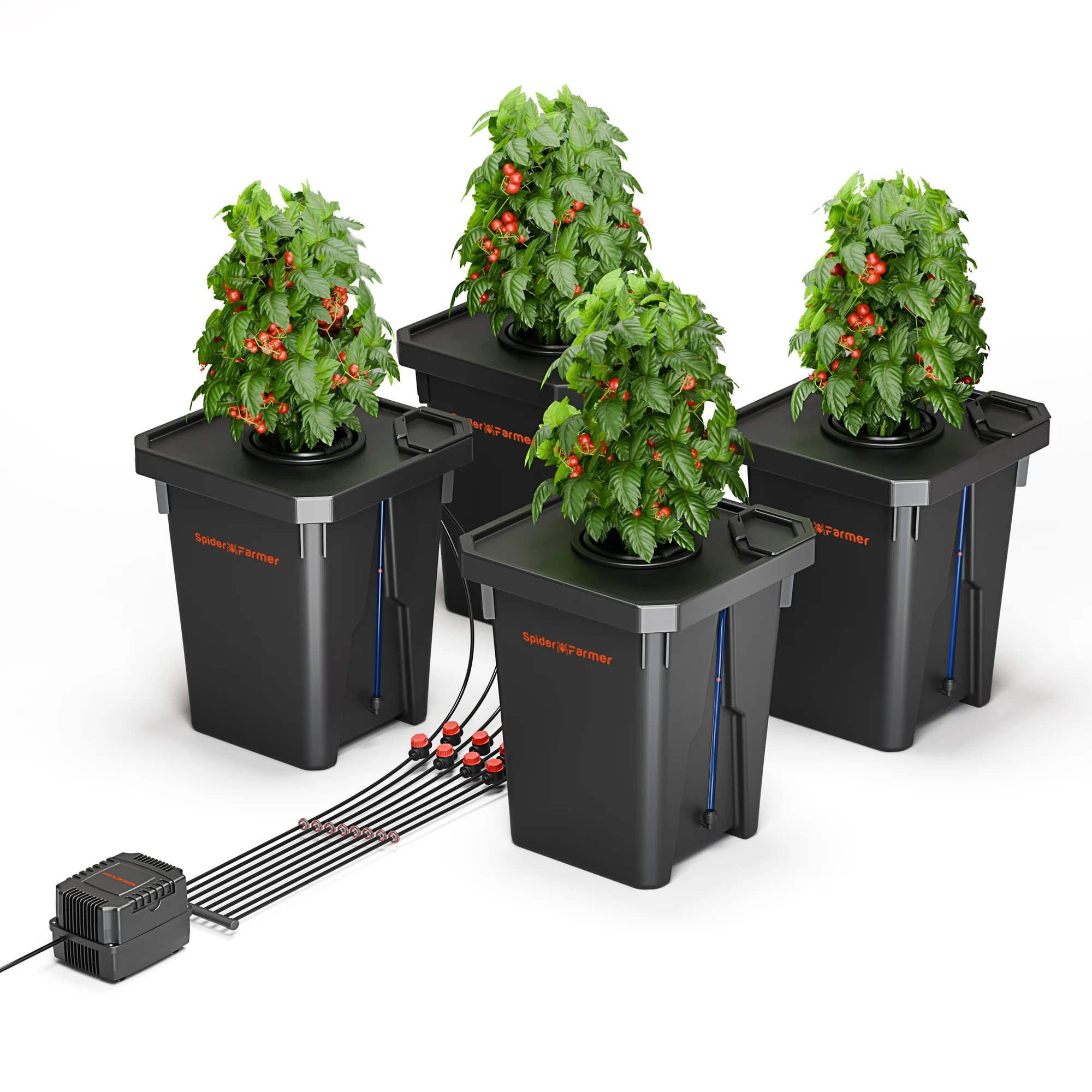 Spider Farmer DWC Hydroponics Grow System mit Top-Drip-Kit 4 Eimer