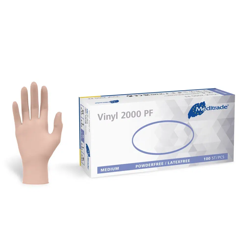 Meditrade Vinyl 2000 PF Handschuhe Latexfrei Größe M - 100 Stück