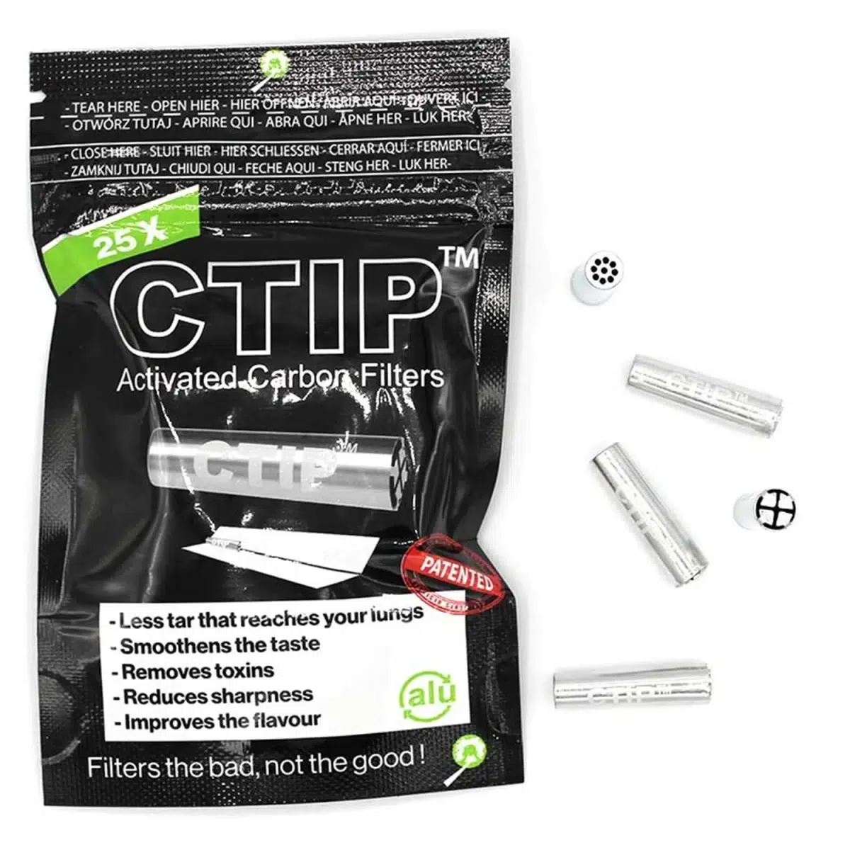 CTIP Aktivkohlefilter konisch Ø 6-7mm - 25 Stück