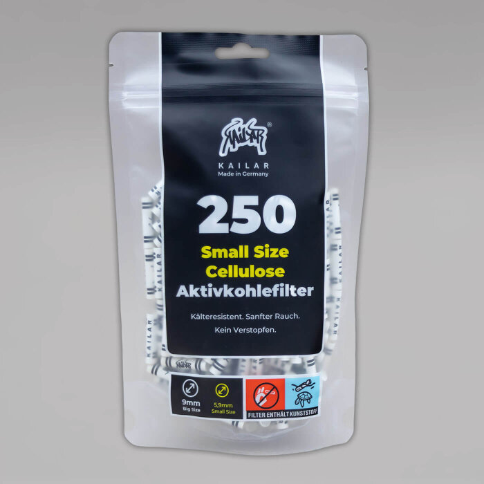 250 Kailar Slim Size Aktivkohlefilter, Weiß