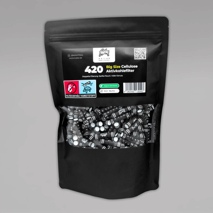 420 Kailar Big Size Aktivkohlefilter, Schwarz