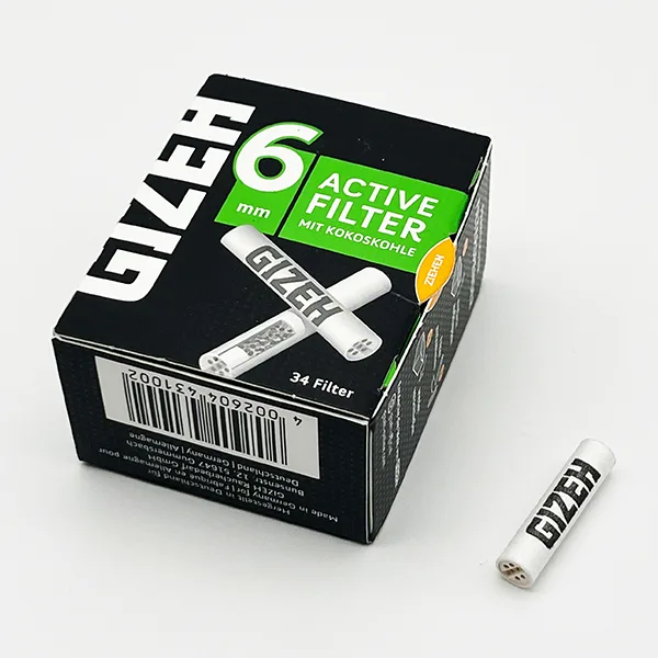 Gizeh Aktivfilter Kokoskohle 6mm, 34 Filter - 1 Packung