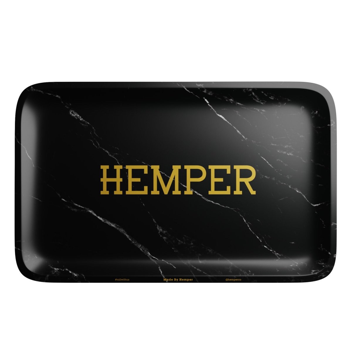 HEMPER Luxe Black Marble Rolling Tray – Medium