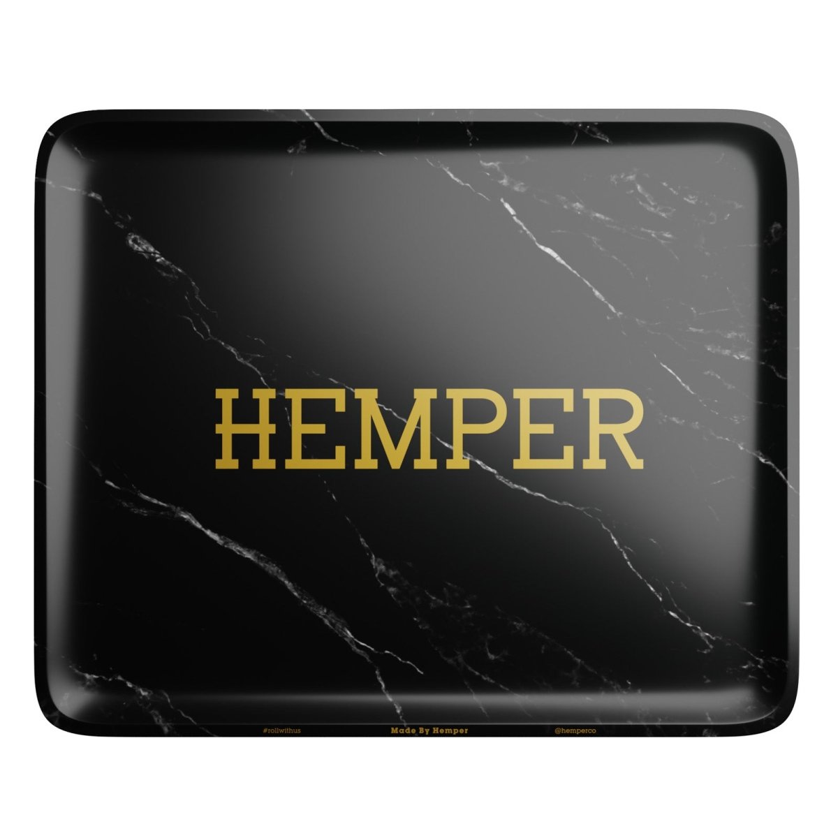 HEMPER Luxe Black Marble Rolling Tray – Large