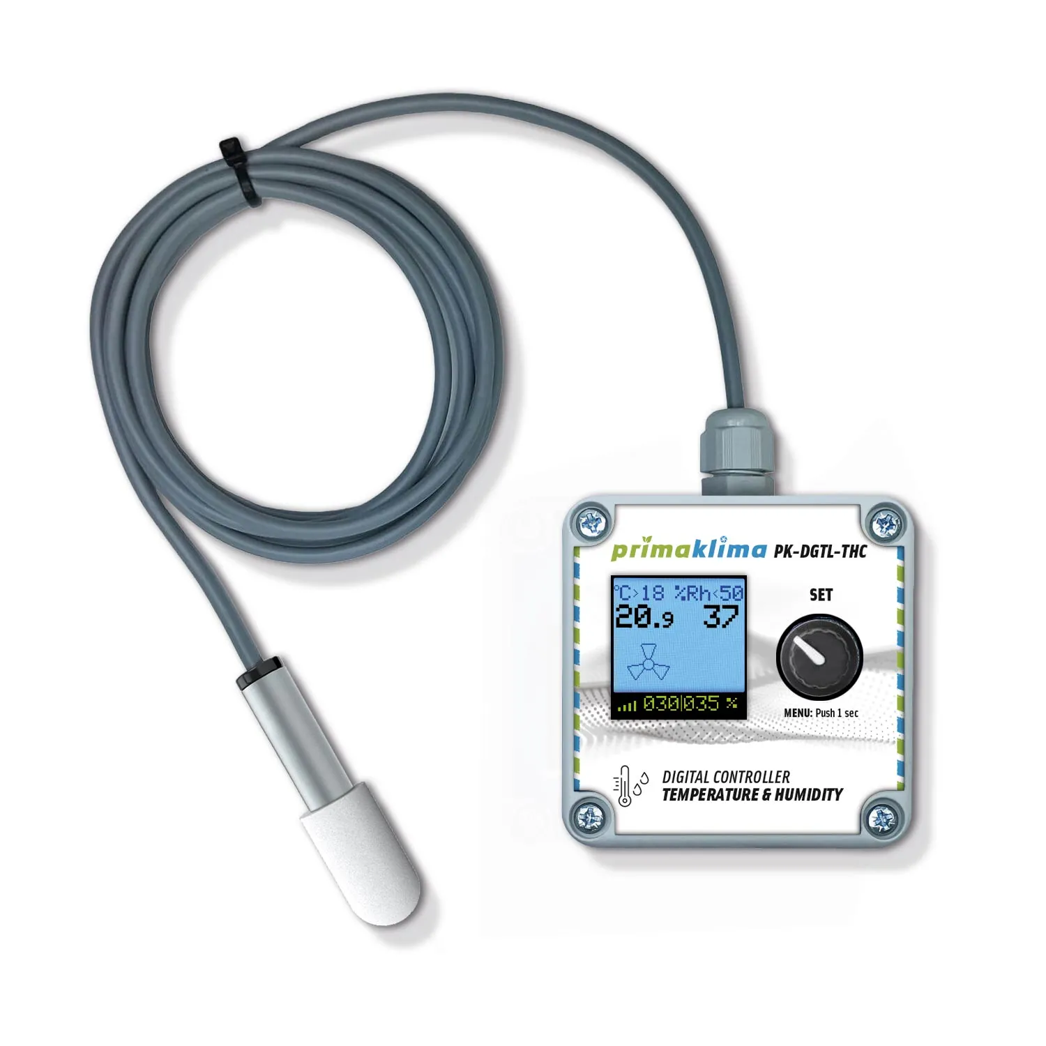 Prima Klima EC Digitaler Klimacontroller 2-Kanal für Temperatur Luftfeuchte & Drehzahl