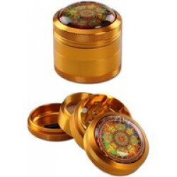 Black Leaf Mandala Alu-Grinder 4-tlg. amber