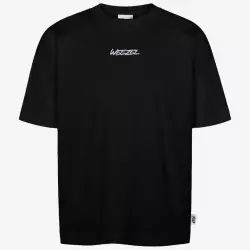 WEEZEL Bio Oversized T-Shirt in Schwarz mit weißem Stick (Größe: S)