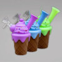 Ice Creme Cone Silikonbong, 14 cm, versch. Farben