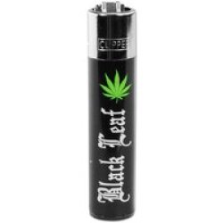 CLIPPER Feuerzeug BLACK LEAF In Weed We Trust