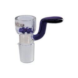 Blaze Glass Steckkopf mit eingebautem, farbigen Glassieb und Griff/Rollstopp blau