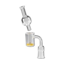 bong-discount Steckkopf mit Farbgranulat, Carb-Cap (Rauchfänger), Geschenk-Dose klar