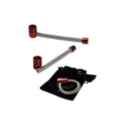 Twister Schraubpfeife, METALL-Pfeife zerlegbar 'Twister' Spring Pipe S, mit Samtbeutel orange